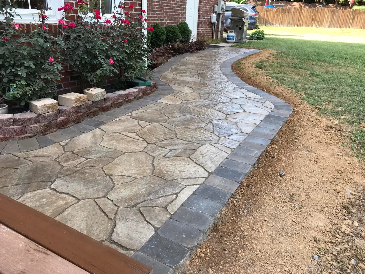 Flagstone walkway brick home Knoxville
